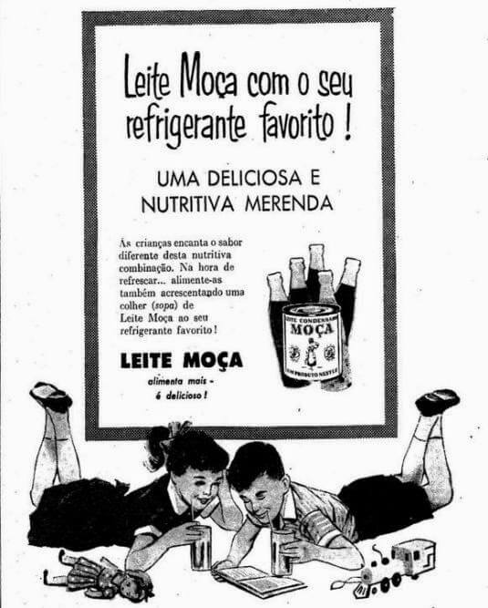 Propaganda Leite Moça com Refrigerante em 1957