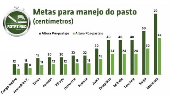Metas para manejo do pasto