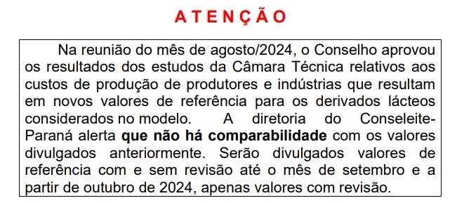 Aviso conseleite PR