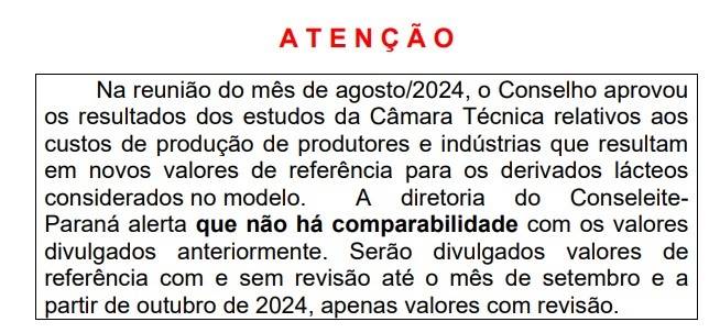 Aviso conseleite PR