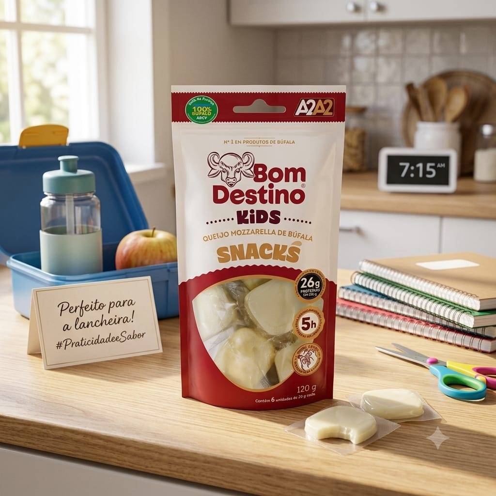 Laticínios Bom Destino lança snacks de queijo mozzarella de búfala