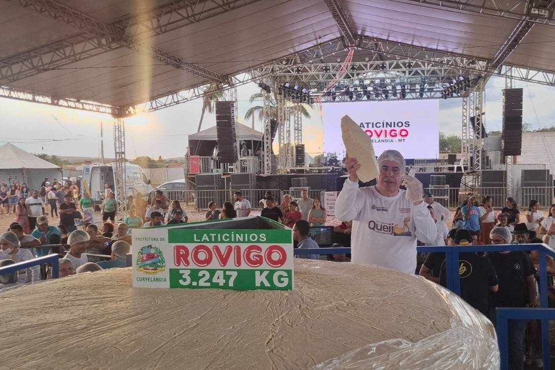 Município de Mato Grosso bate recorde e produz maior queijo do Brasil com 3,2 toneladas