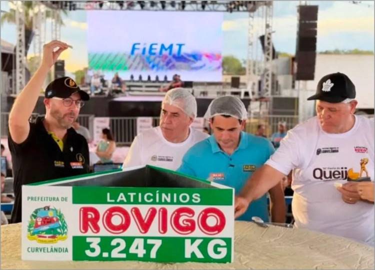 Município de Mato Grosso bate recorde e produz maior queijo do Brasil com 3,2 toneladas