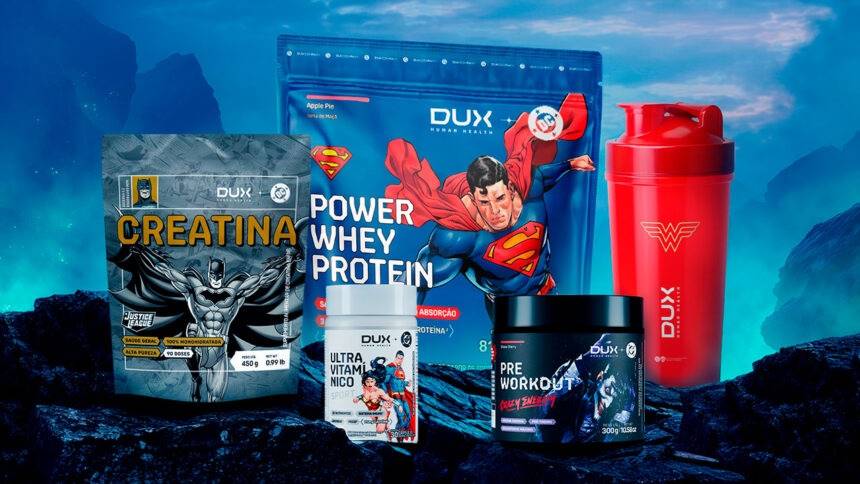 Heróis da DC estampam nova linha de suplementos da DUX em parceria com a Warner