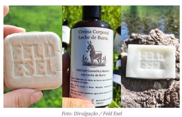 cosméticos feitos com leite de jumenta