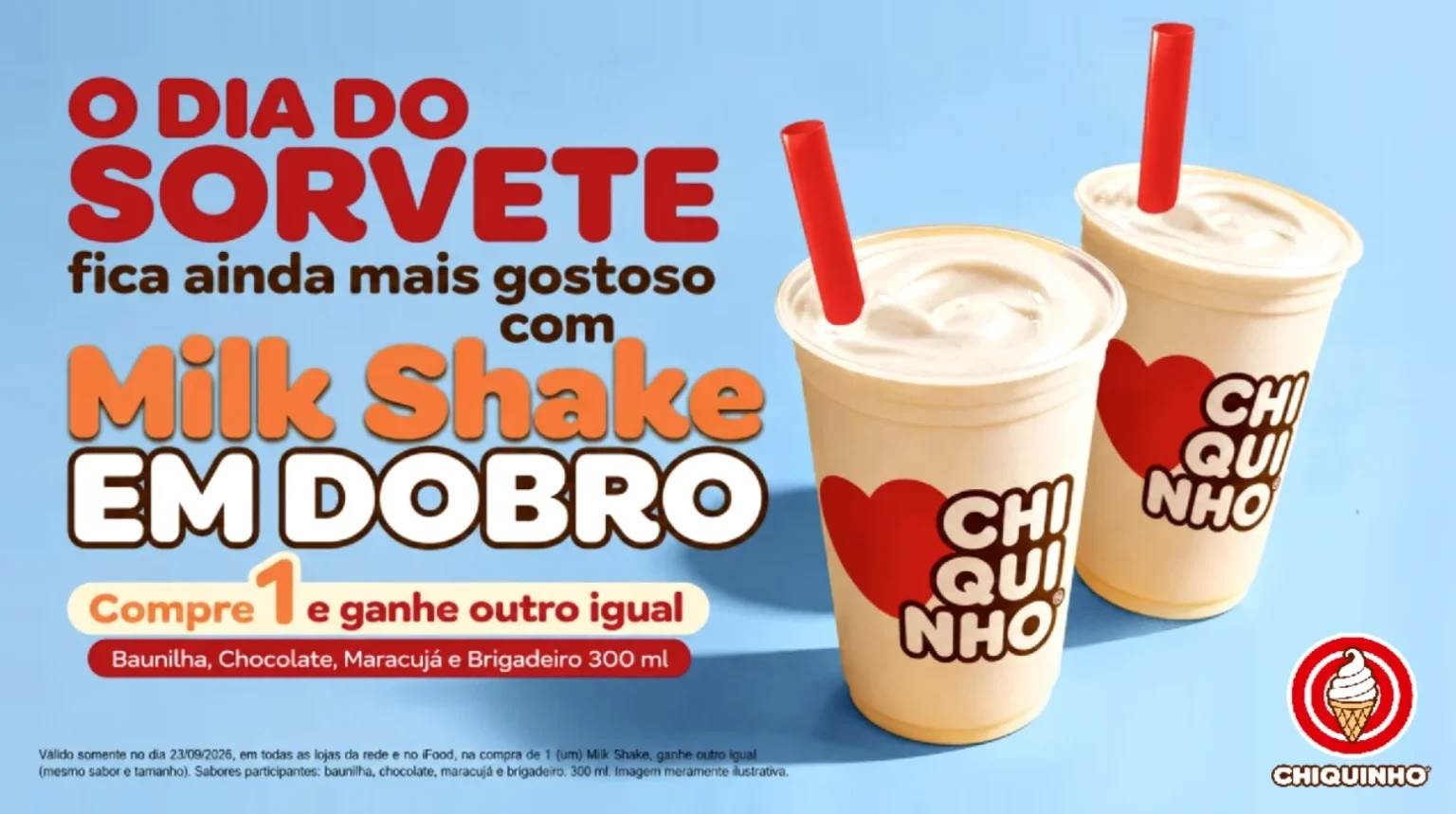 Chiquinho aposta em milk shake em dobro para o Dia do Sorvete