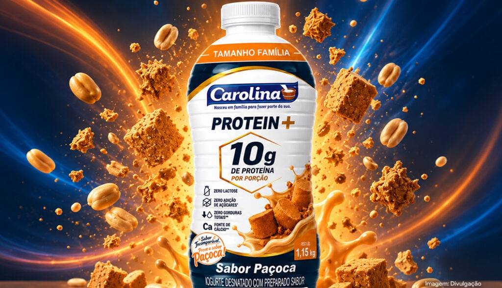 Laticínios Carolina amplia linha Protein+ com novo sabor paçoca