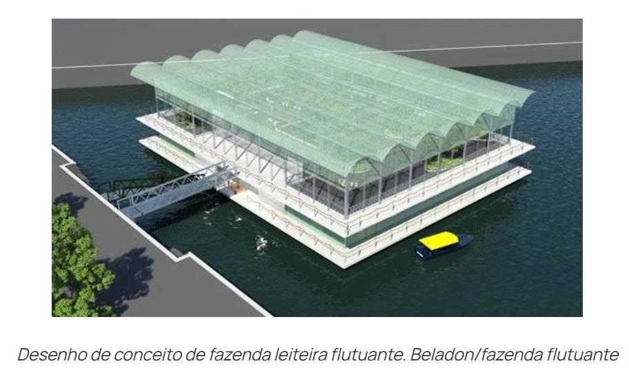 fazenda de leite flutuante na Holanda