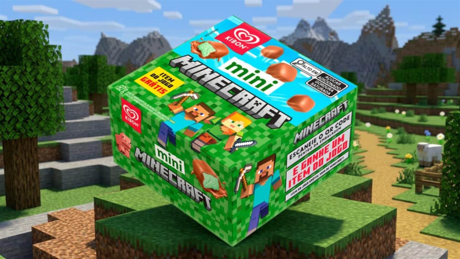 Kibon Mini ganha edição especial em collab com Minecraft