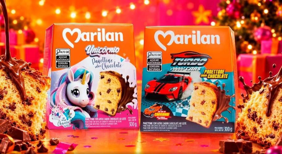 panettones Marilan Unicórnio e Turbo Cars