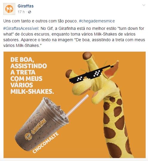 milkshake Giraffas 