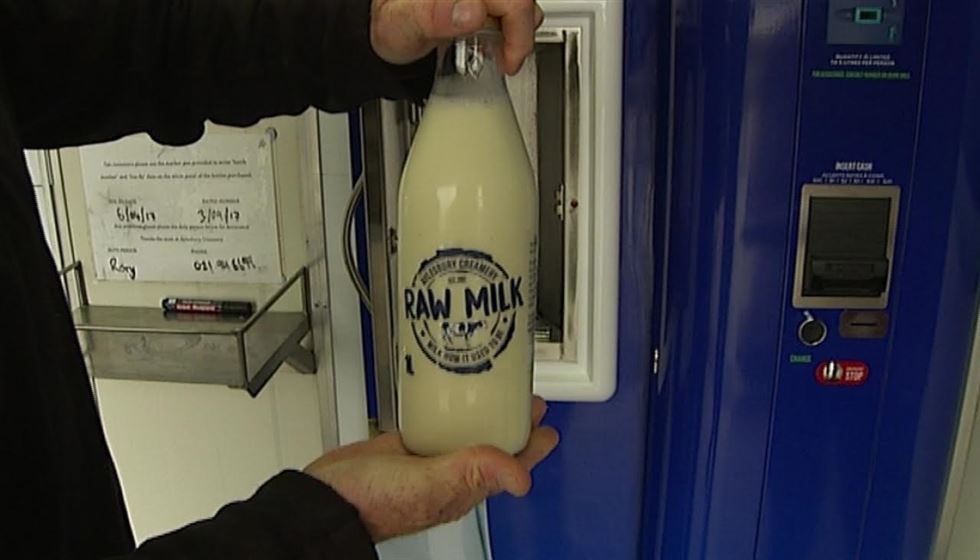 máquina de venda de leite cru 