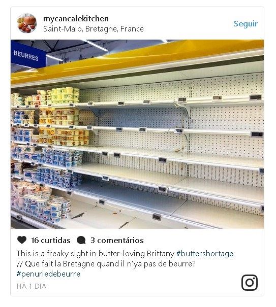escassez de manteiga na França escassez de manteiga na França