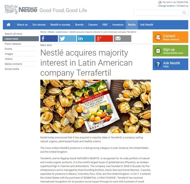 nstlé adquire terrafertil