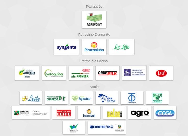 patrocinadores Interleite Sul 2018