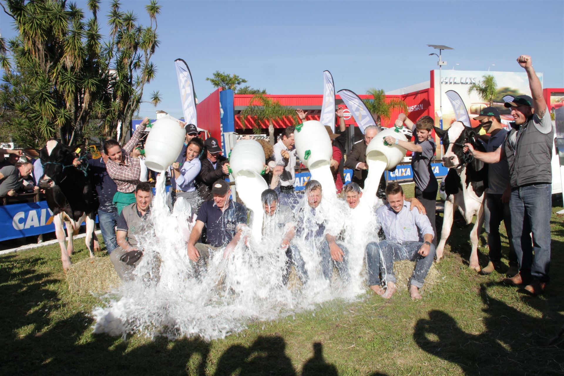 banho de leite na Expointer