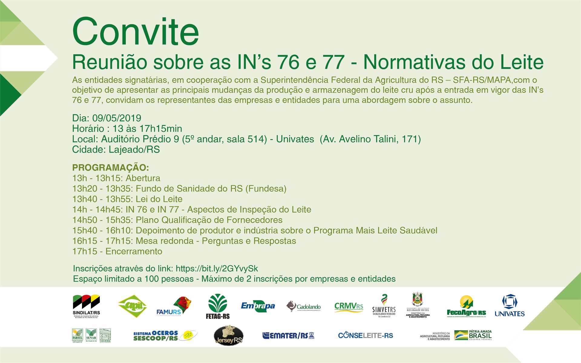 RS: Lajeado recebe debate sobre as Instruções Normativas 76 e 77