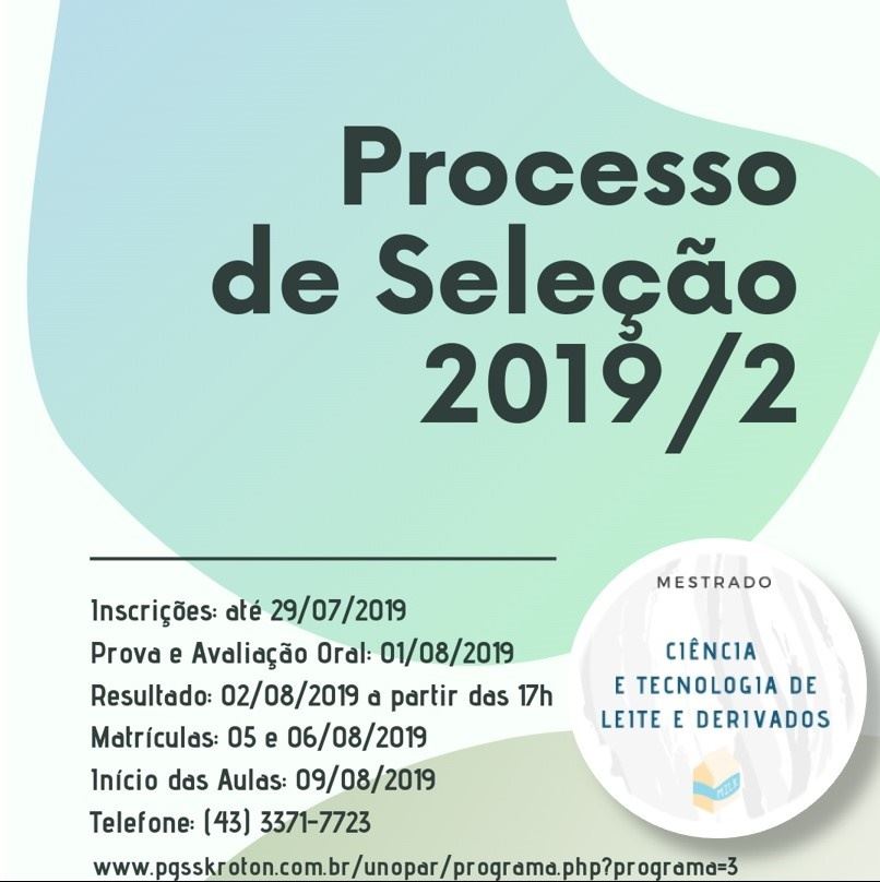 Inscrições abertas para o Mestrado em Ciência e Tecnologia de Leite e Derivados da UNOPAR 