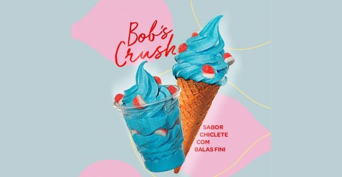 Bob's lança Bob's Crush, sorvete azul sabor chiclete com balas Fini